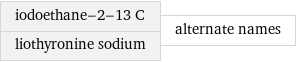 iodoethane-2-13 C liothyronine sodium | alternate names