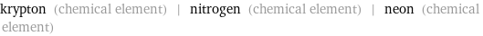 krypton (chemical element) | nitrogen (chemical element) | neon (chemical element)