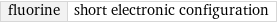 fluorine | short electronic configuration