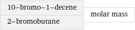 10-bromo-1-decene 2-bromobutane | molar mass