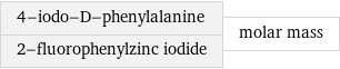 4-iodo-D-phenylalanine 2-fluorophenylzinc iodide | molar mass