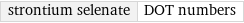 strontium selenate | DOT numbers