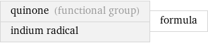 quinone (functional group) indium radical | formula