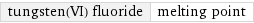 tungsten(VI) fluoride | melting point