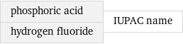 phosphoric acid hydrogen fluoride | IUPAC name