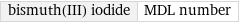 bismuth(III) iodide | MDL number