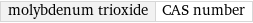 molybdenum trioxide | CAS number