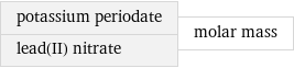 potassium periodate lead(II) nitrate | molar mass