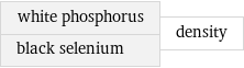 white phosphorus black selenium | density