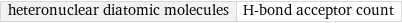 heteronuclear diatomic molecules | H-bond acceptor count