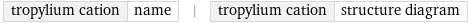 tropylium cation | name | tropylium cation | structure diagram