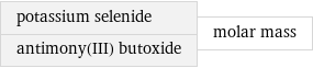 potassium selenide antimony(III) butoxide | molar mass