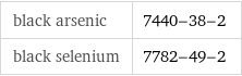 black arsenic | 7440-38-2 black selenium | 7782-49-2