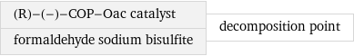 (R)-(-)-COP-Oac catalyst formaldehyde sodium bisulfite | decomposition point