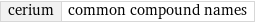 cerium | common compound names