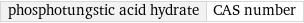 phosphotungstic acid hydrate | CAS number