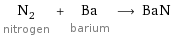 N_2 nitrogen + Ba barium ⟶ BaN