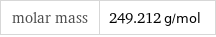 molar mass | 249.212 g/mol