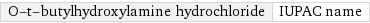 O-t-butylhydroxylamine hydrochloride | IUPAC name