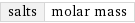 salts | molar mass