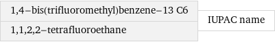 1, 4-bis(trifluoromethyl)benzene-13 C6 1, 1, 2, 2-tetrafluoroethane | IUPAC name