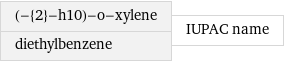 (-{2}-h10)-o-xylene diethylbenzene | IUPAC name