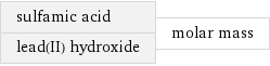 sulfamic acid lead(II) hydroxide | molar mass