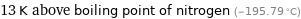 13 K above boiling point of nitrogen (-195.79 °C)