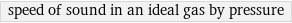 speed of sound in an ideal gas by pressure