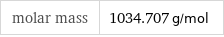 molar mass | 1034.707 g/mol