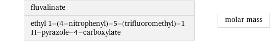 fluvalinate ethyl 1-(4-nitrophenyl)-5-(trifluoromethyl)-1 H-pyrazole-4-carboxylate | molar mass