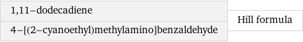 1, 11-dodecadiene 4-[(2-cyanoethyl)methylamino]benzaldehyde | Hill formula