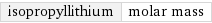 isopropyllithium | molar mass