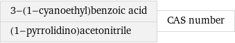 3-(1-cyanoethyl)benzoic acid (1-pyrrolidino)acetonitrile | CAS number