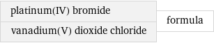 platinum(IV) bromide vanadium(V) dioxide chloride | formula