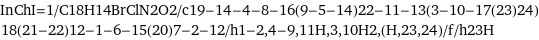 InChI=1/C18H14BrClN2O2/c19-14-4-8-16(9-5-14)22-11-13(3-10-17(23)24)18(21-22)12-1-6-15(20)7-2-12/h1-2, 4-9, 11H, 3, 10H2, (H, 23, 24)/f/h23H