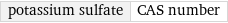 potassium sulfate | CAS number