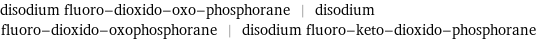 disodium fluoro-dioxido-oxo-phosphorane | disodium fluoro-dioxido-oxophosphorane | disodium fluoro-keto-dioxido-phosphorane