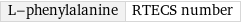 L-phenylalanine | RTECS number