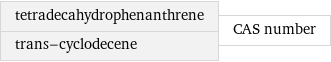 tetradecahydrophenanthrene trans-cyclodecene | CAS number