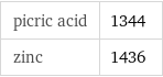 picric acid | 1344 zinc | 1436