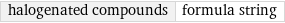 halogenated compounds | formula string