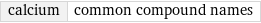 calcium | common compound names