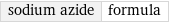 sodium azide | formula