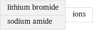 lithium bromide sodium amide | ions