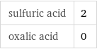 sulfuric acid | 2 oxalic acid | 0