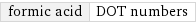 formic acid | DOT numbers