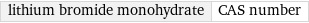 lithium bromide monohydrate | CAS number