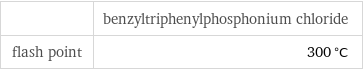  | benzyltriphenylphosphonium chloride flash point | 300 °C