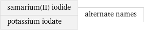 samarium(II) iodide potassium iodate | alternate names